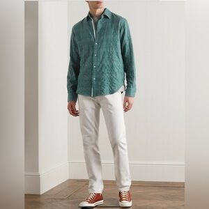 Rag & Bone Gus Green Plaid Long Sleeve Button Down Cotton Shirt Men’s Size Large